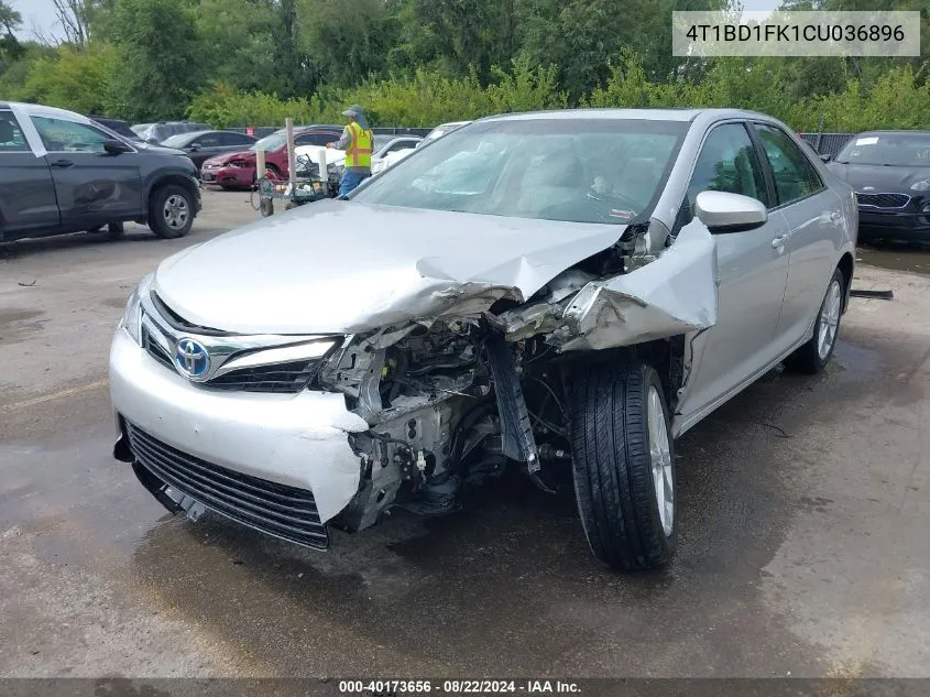 2012 Toyota Camry Hybrid Xle VIN: 4T1BD1FK1CU036896 Lot: 40173656