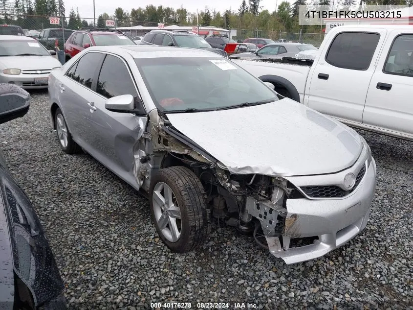 2012 Toyota Camry Se VIN: 4T1BF1FK5CU503215 Lot: 40176278