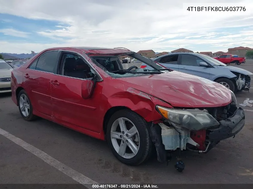 2012 Toyota Camry Se VIN: 4T1BF1FK8CU603776 Lot: 40176347