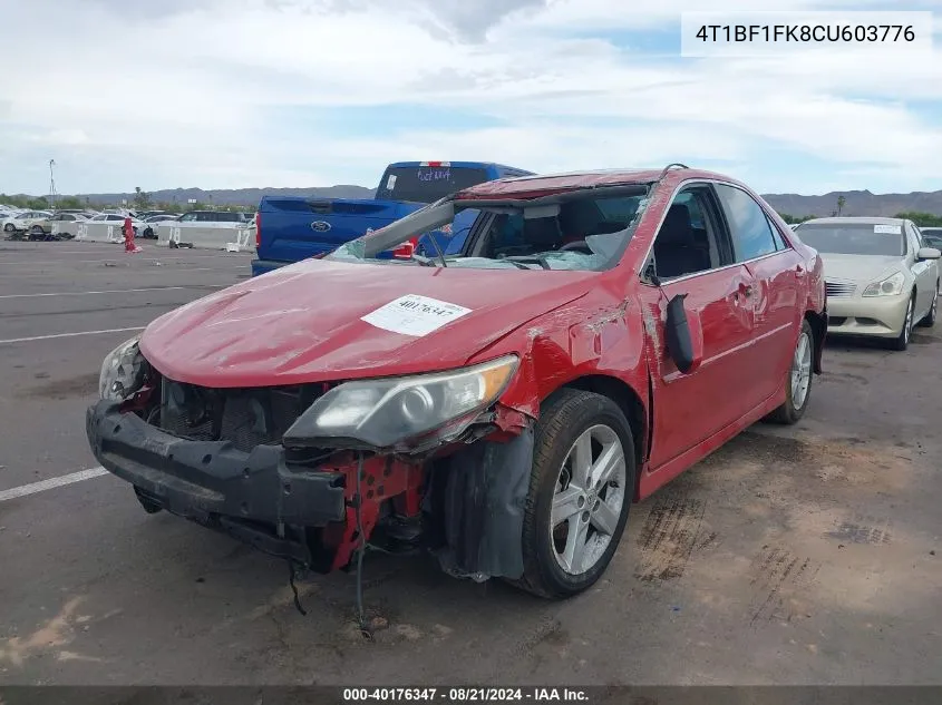 2012 Toyota Camry Se VIN: 4T1BF1FK8CU603776 Lot: 40176347