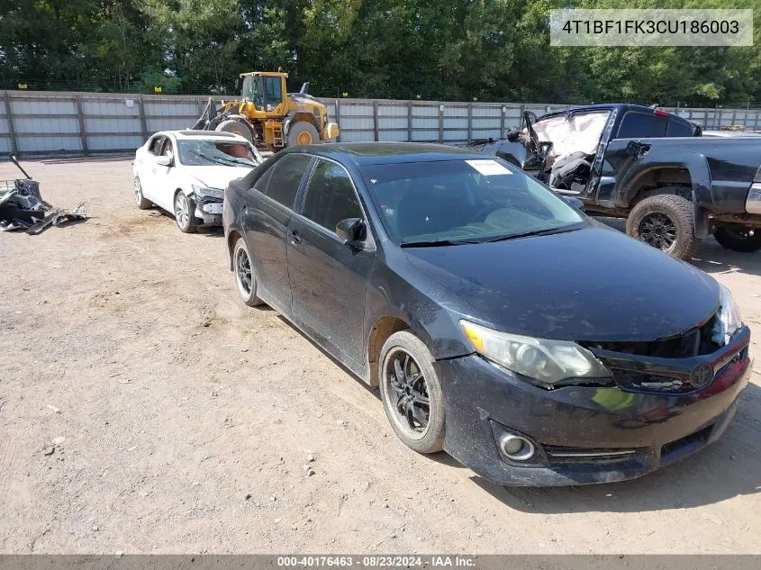 2012 Toyota Camry Se Limited Edition VIN: 4T1BF1FK3CU186003 Lot: 40176463