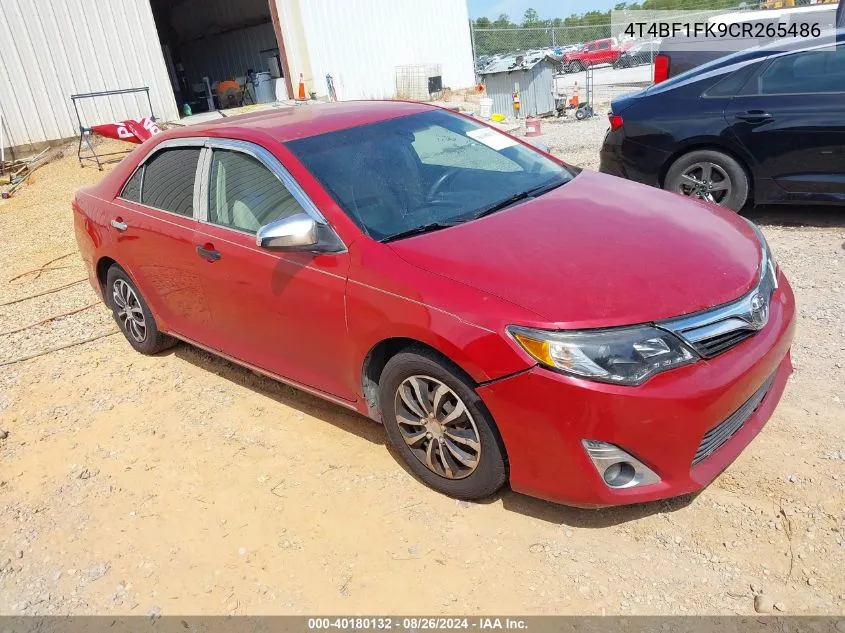 4T4BF1FK9CR265486 2012 Toyota Camry Le