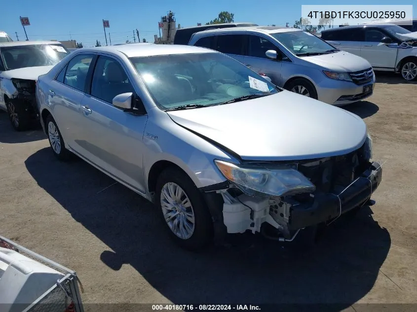 4T1BD1FK3CU025950 2012 Toyota Camry Hybrid Le