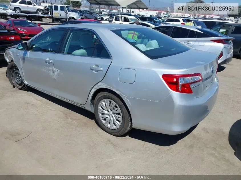 4T1BD1FK3CU025950 2012 Toyota Camry Hybrid Le