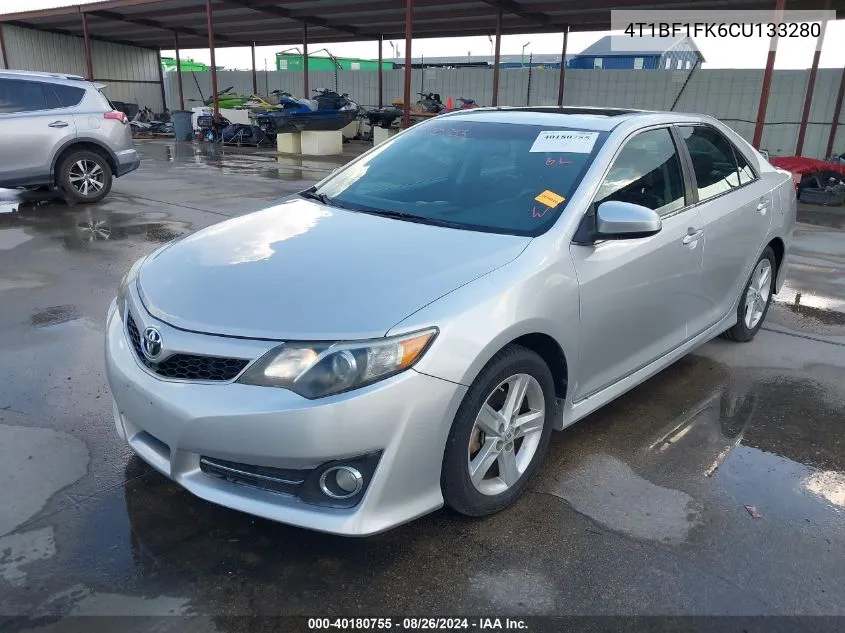 2012 Toyota Camry Se VIN: 4T1BF1FK6CU133280 Lot: 40180755