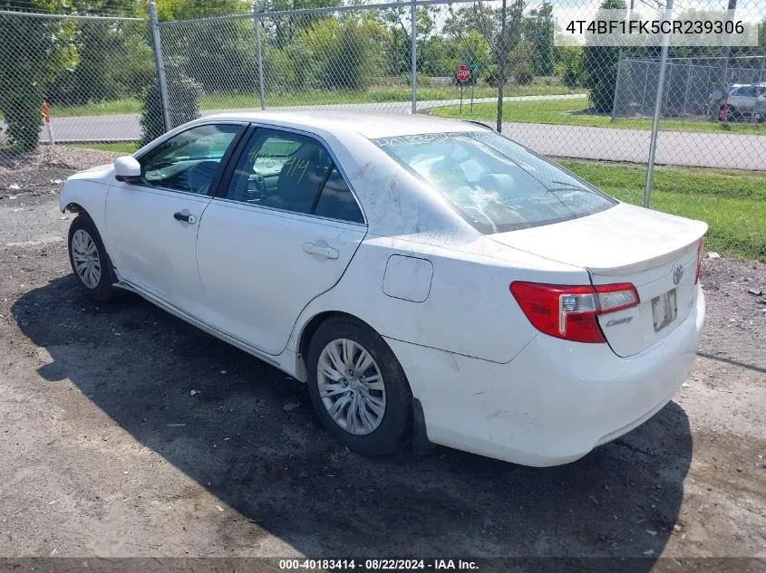 2012 Toyota Camry Le VIN: 4T4BF1FK5CR239306 Lot: 40183414