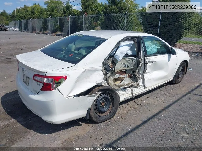 2012 Toyota Camry Le VIN: 4T4BF1FK5CR239306 Lot: 40183414