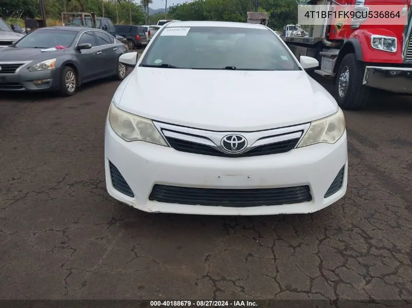 2012 Toyota Camry Le VIN: 4T1BF1FK9CU536864 Lot: 40188679