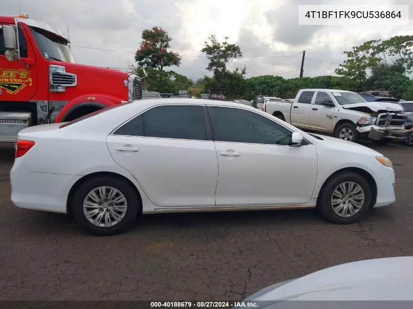 2012 Toyota Camry Le VIN: 4T1BF1FK9CU536864 Lot: 40188679