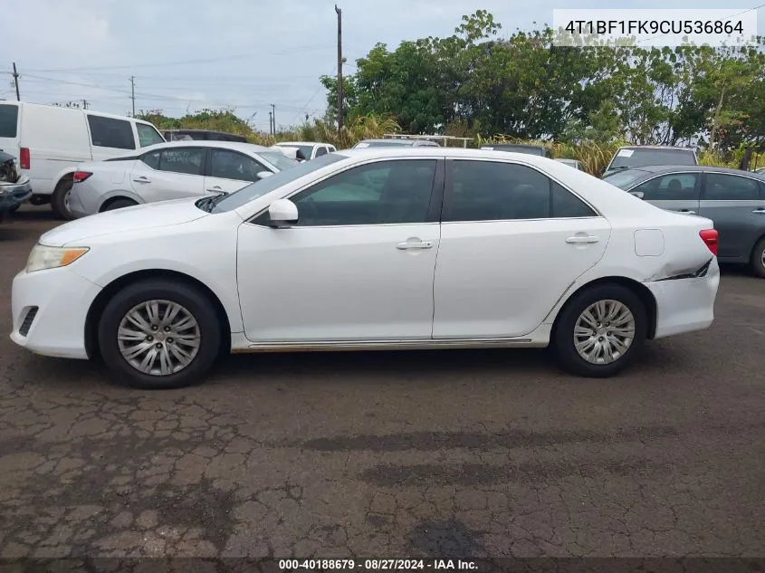 2012 Toyota Camry Le VIN: 4T1BF1FK9CU536864 Lot: 40188679