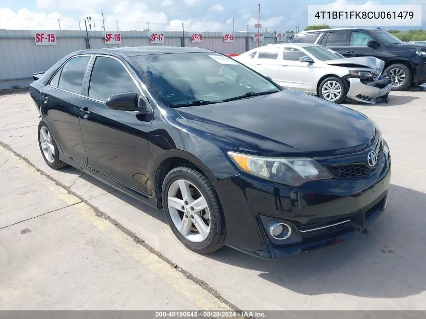 2012 Toyota Camry Se VIN: 4T1BF1FK8CU061479 Lot: 40190645