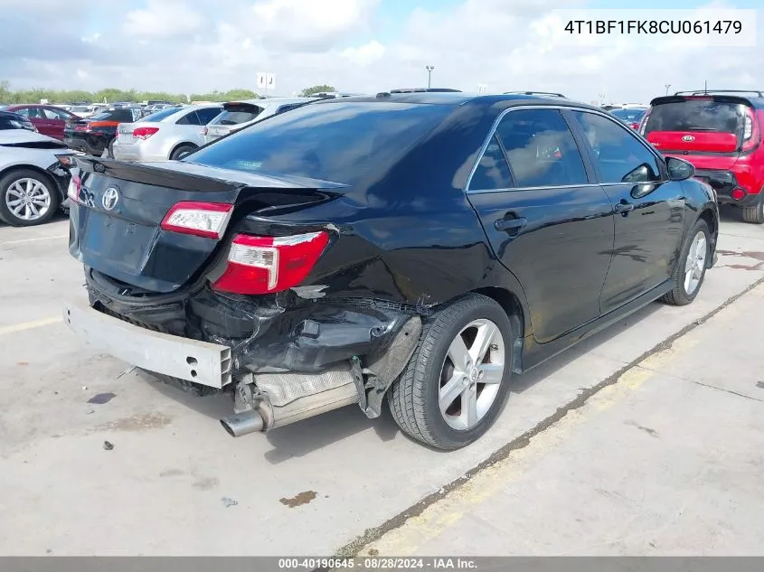 2012 Toyota Camry Se VIN: 4T1BF1FK8CU061479 Lot: 40190645