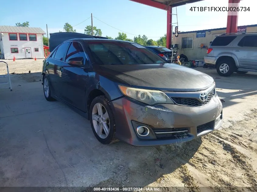 4T1BF1FKXCU026734 2012 Toyota Camry Se