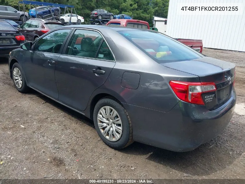 2012 Toyota Camry Le VIN: 4T4BF1FK0CR201255 Lot: 40195233