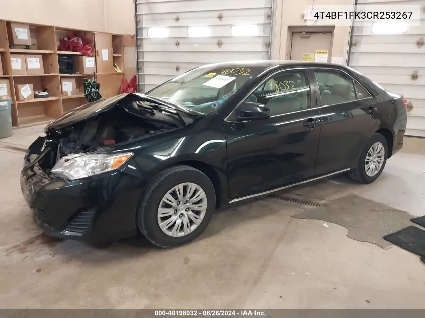 2012 Toyota Camry Le VIN: 4T4BF1FK3CR253267 Lot: 40198032