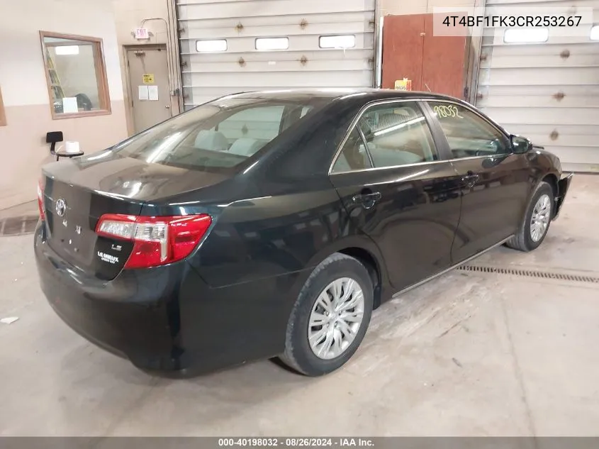 2012 Toyota Camry Le VIN: 4T4BF1FK3CR253267 Lot: 40198032