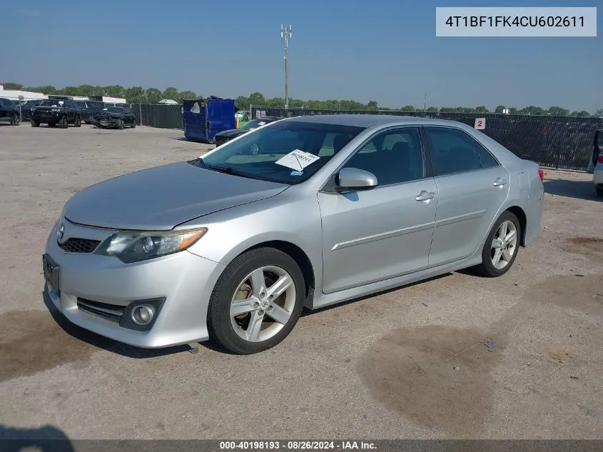 4T1BF1FK4CU602611 2012 Toyota Camry Se