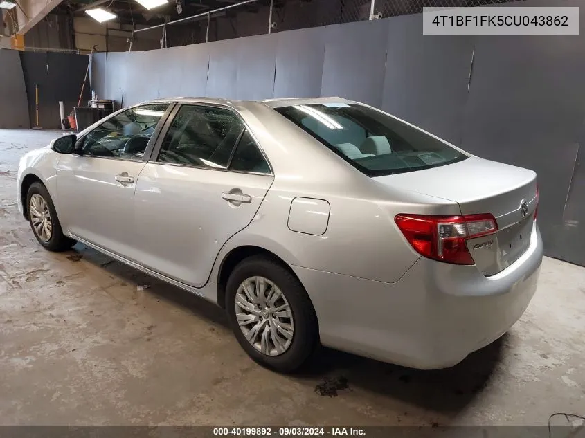 2012 Toyota Camry Le VIN: 4T1BF1FK5CU043862 Lot: 40199892