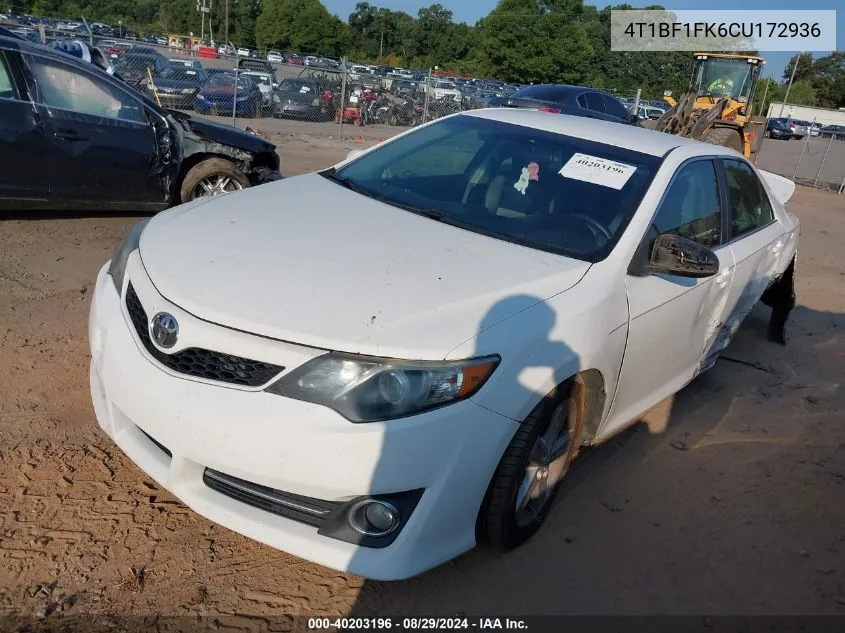 2012 Toyota Camry Se VIN: 4T1BF1FK6CU172936 Lot: 40203196