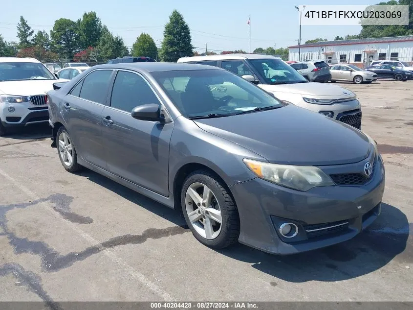 2012 Toyota Camry Se VIN: 4T1BF1FKXCU203069 Lot: 40204428