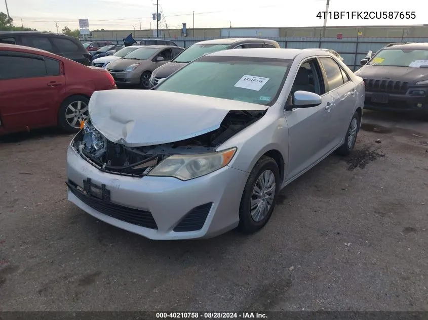 2012 Toyota Camry Le VIN: 4T1BF1FK2CU587655 Lot: 40210758