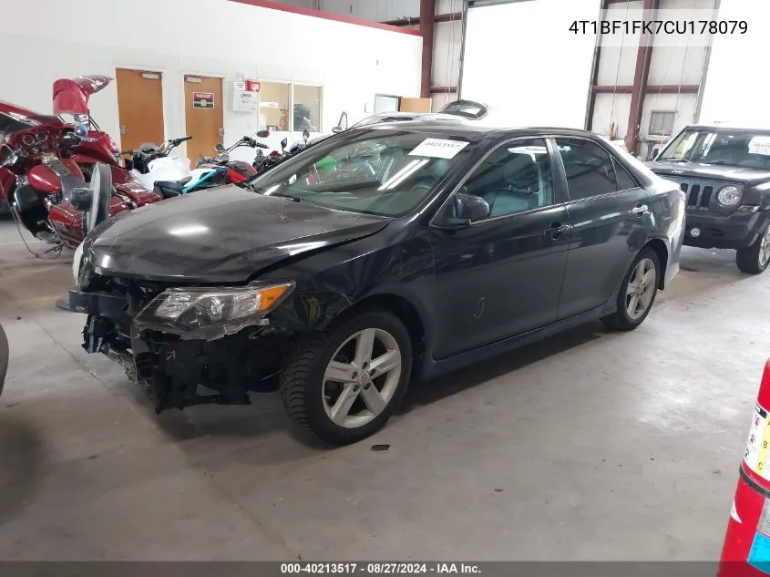 2012 Toyota Camry Se VIN: 4T1BF1FK7CU178079 Lot: 40213517