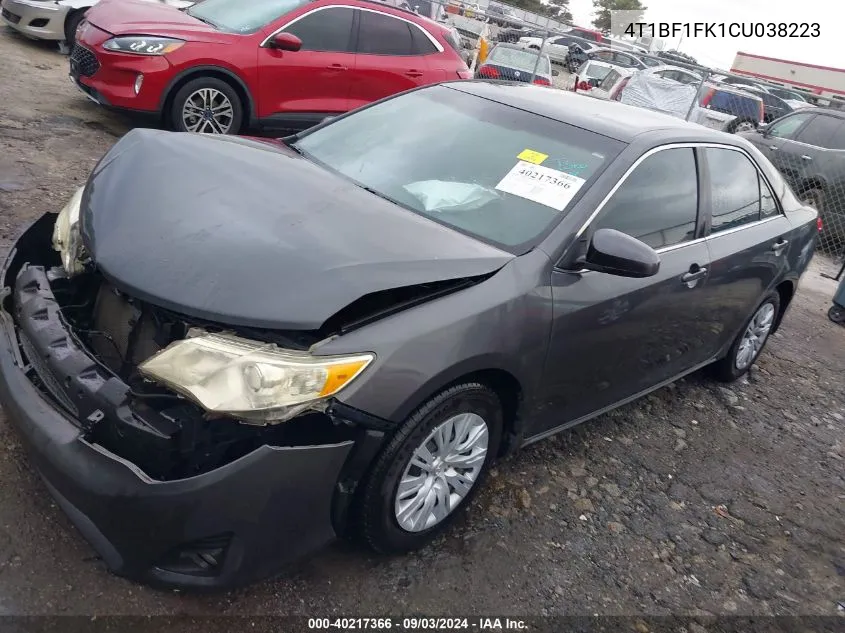 2012 Toyota Camry Le VIN: 4T1BF1FK1CU038223 Lot: 40217366