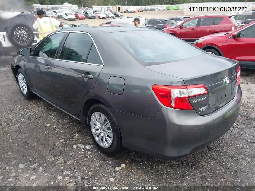 4T1BF1FK1CU038223 2012 Toyota Camry Le