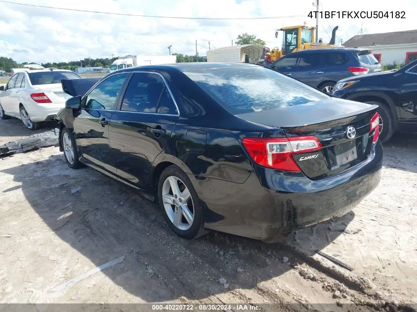 2012 Toyota Camry Se VIN: 4T1BF1FKXCU504182 Lot: 40220722