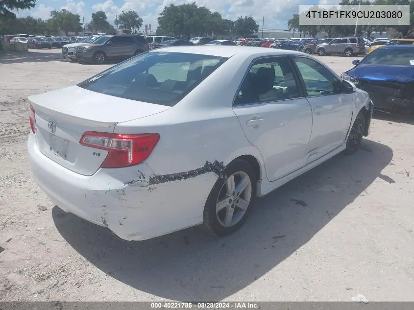 2012 Toyota Camry Se VIN: 4T1BF1FK9CU203080 Lot: 40221785