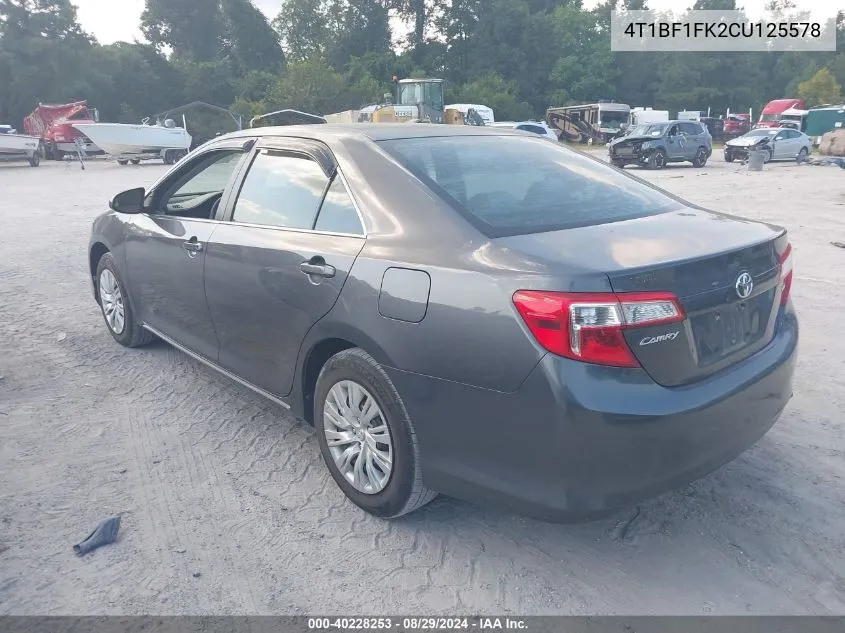 4T1BF1FK2CU125578 2012 Toyota Camry Le