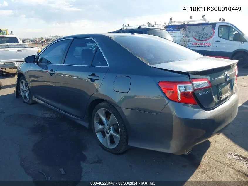 4T1BK1FK3CU010449 2012 Toyota Camry Se V6