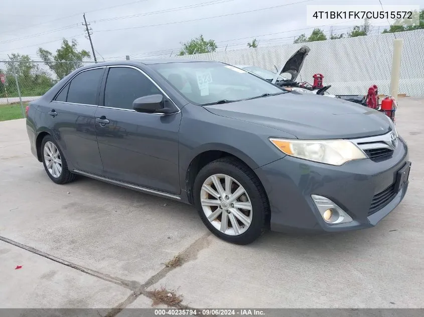 2012 Toyota Camry Xle V6 VIN: 4T1BK1FK7CU515572 Lot: 40235794