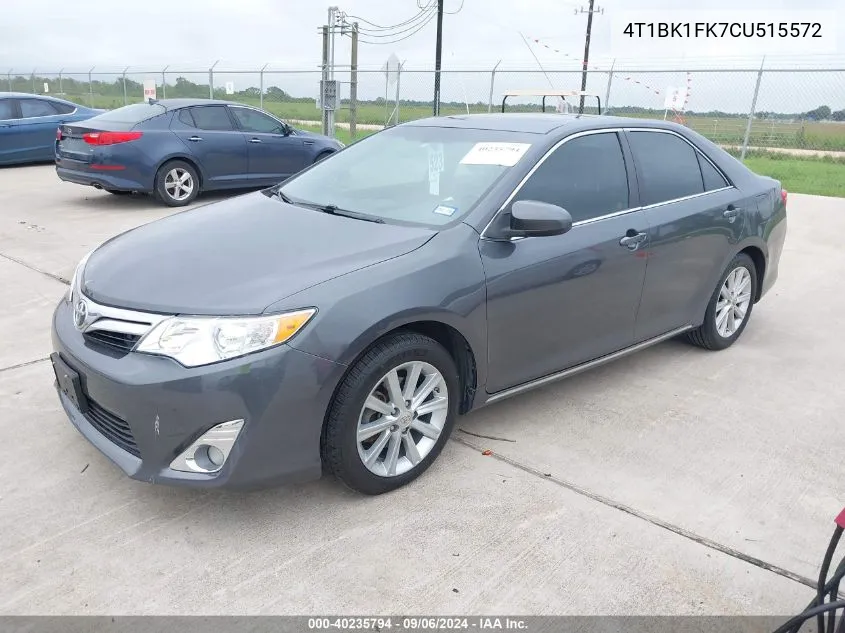 2012 Toyota Camry Xle V6 VIN: 4T1BK1FK7CU515572 Lot: 40235794