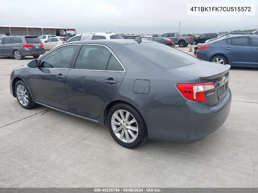 2012 Toyota Camry Xle V6 VIN: 4T1BK1FK7CU515572 Lot: 40235794