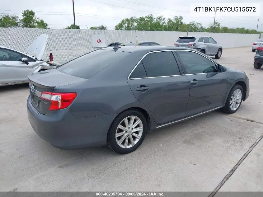 2012 Toyota Camry Xle V6 VIN: 4T1BK1FK7CU515572 Lot: 40235794