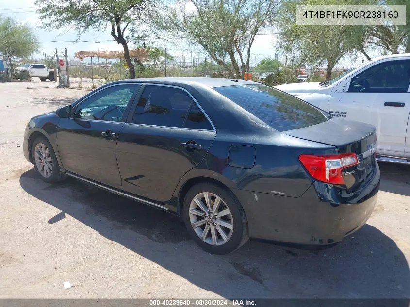 2012 Toyota Camry Xle VIN: 4T4BF1FK9CR238160 Lot: 40239640