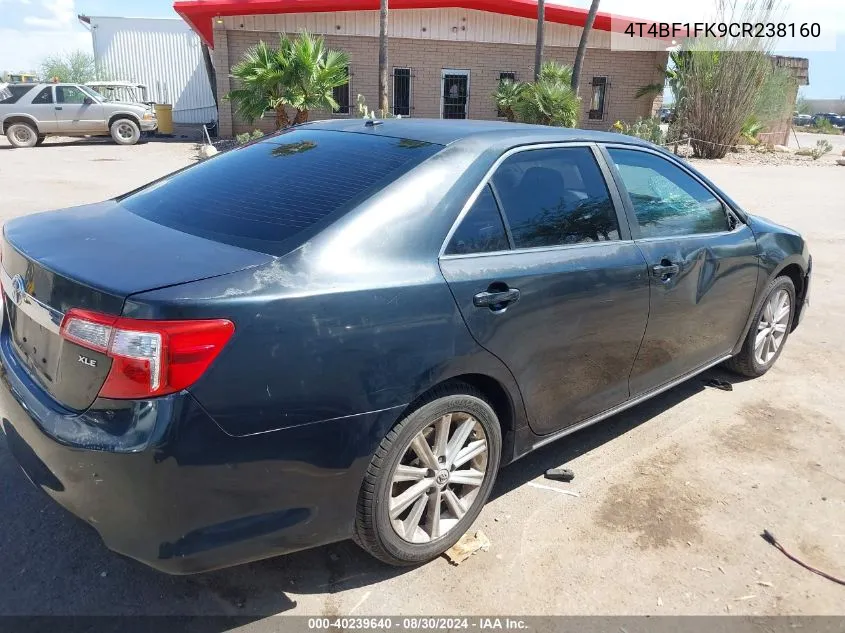 2012 Toyota Camry Xle VIN: 4T4BF1FK9CR238160 Lot: 40239640