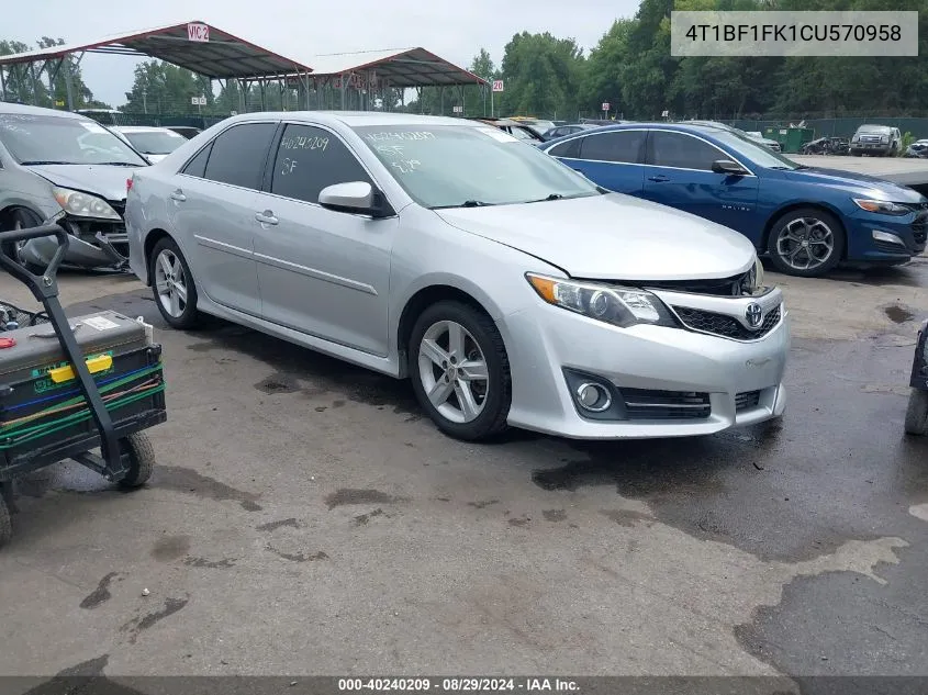 4T1BF1FK1CU570958 2012 Toyota Camry Se