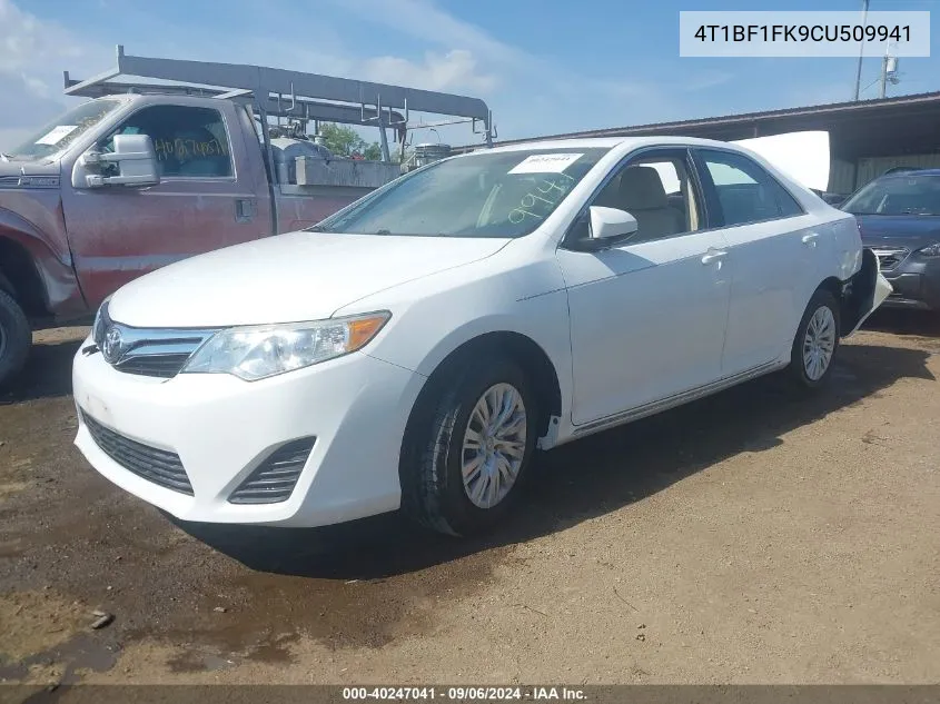 2012 Toyota Camry Le VIN: 4T1BF1FK9CU509941 Lot: 40247041