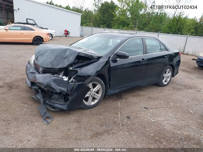 2012 Toyota Camry Se VIN: 4T1BF1FK6CU102434 Lot: 40249299