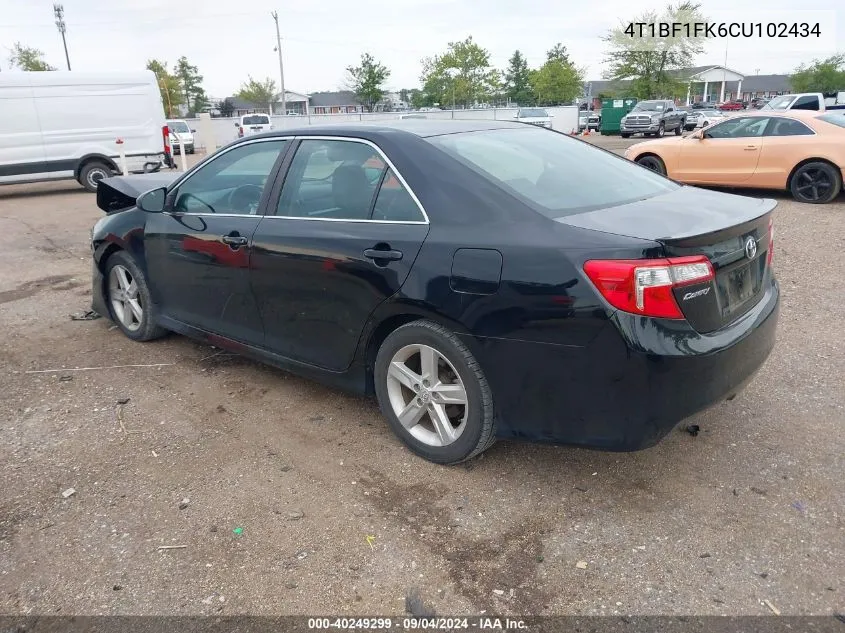 2012 Toyota Camry Se VIN: 4T1BF1FK6CU102434 Lot: 40249299