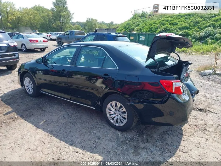 2012 Toyota Camry Le VIN: 4T1BF1FK5CU032831 Lot: 40250041