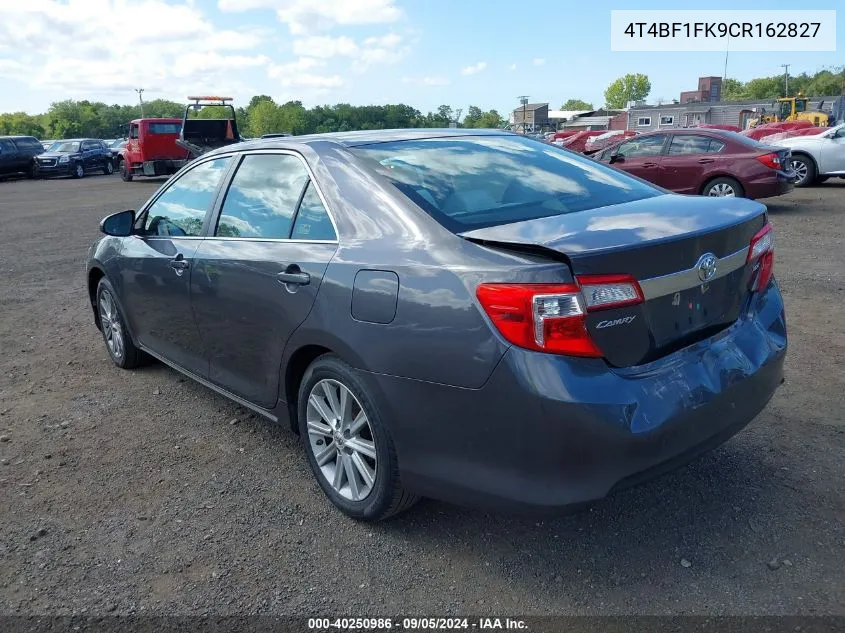 2012 Toyota Camry Xle VIN: 4T4BF1FK9CR162827 Lot: 40250986