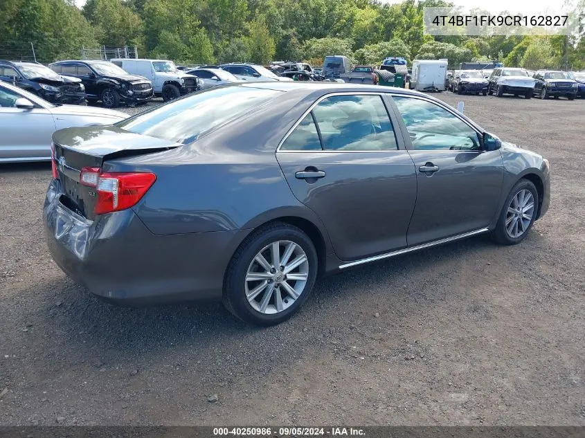 2012 Toyota Camry Xle VIN: 4T4BF1FK9CR162827 Lot: 40250986