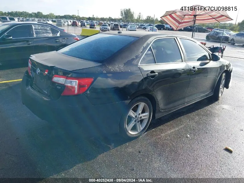 4T1BF1FK7CU098815 2012 Toyota Camry Se/Le/Xle