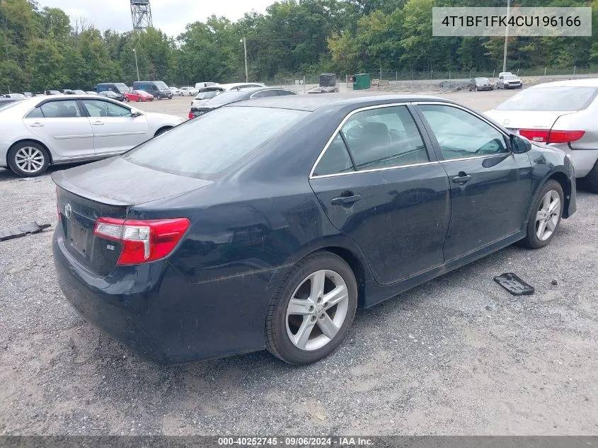 2012 Toyota Camry Se VIN: 4T1BF1FK4CU196166 Lot: 40252745