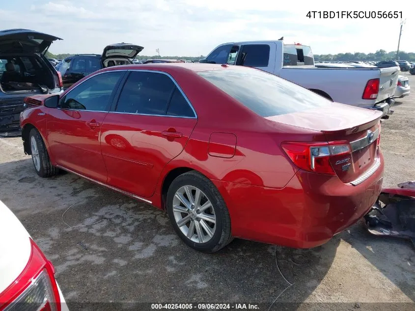 4T1BD1FK5CU056651 2012 Toyota Camry Hybrid Xle