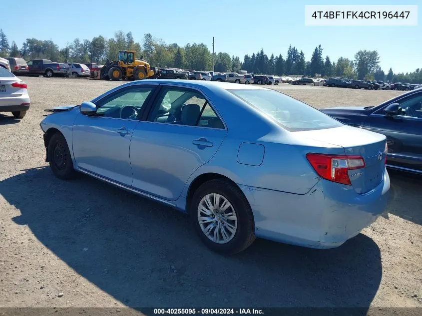 4T4BF1FK4CR196447 2012 Toyota Camry Le