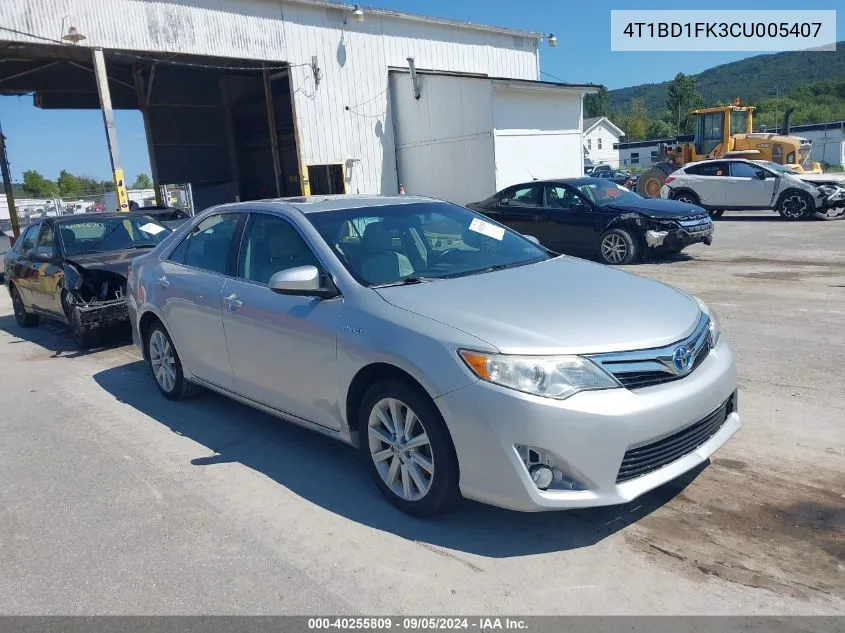 2012 Toyota Camry Hybrid Xle VIN: 4T1BD1FK3CU005407 Lot: 40255809